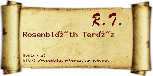 Rosenblüth Teréz névjegykártya