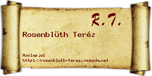Rosenblüth Teréz névjegykártya